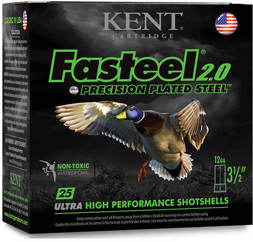 Kent Cartridge K123FS363 Fasteel Waterfowl 12 Gauge 3" 1-1/4 Oz #3 Shot 25 Per Box